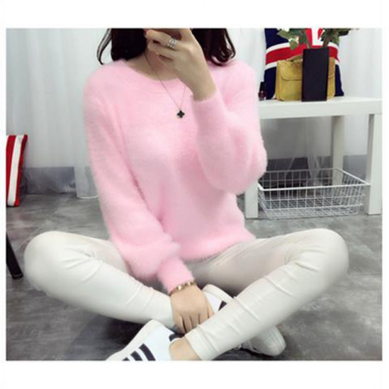 Girls Autumn And Winter Clothes Loose Water Like Knit Bottoming Shirt