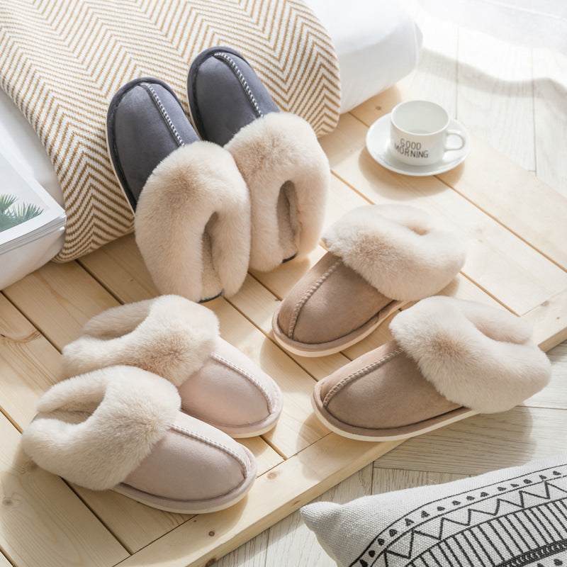 Household Plush Slippers Women Cotton Shoes For Autumn And Winter