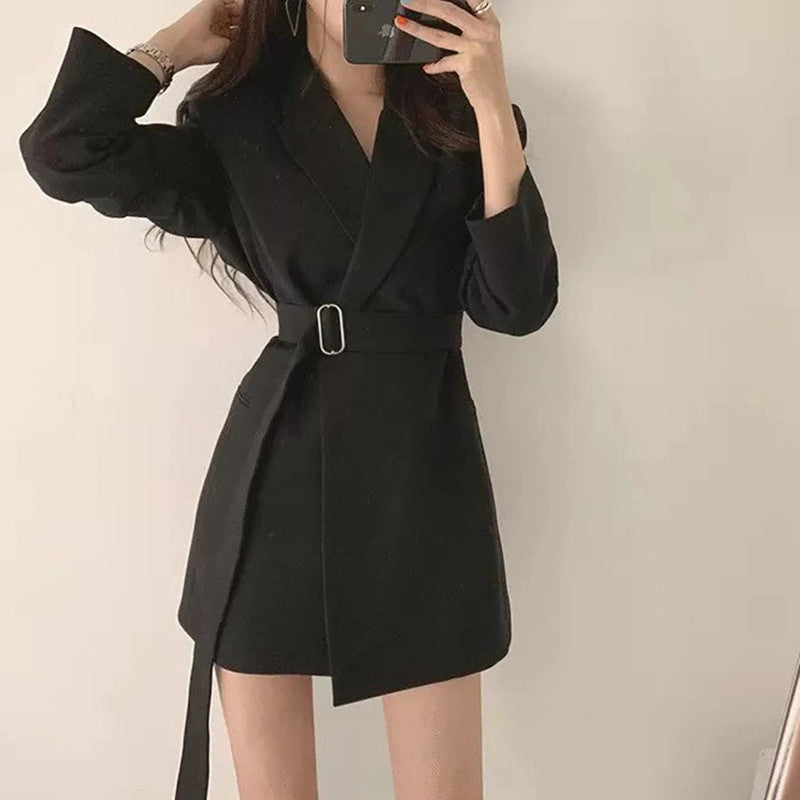 Black Small Suit Jacket Female British Style Design Sense